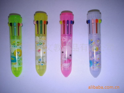 【供應(yīng)掛繩多色筆 十色筆 兩色筆 廣告贈(zèng)品筆】價(jià)格,廠家,圖片,圓珠筆、原子筆,桐廬萊雅文教用品-